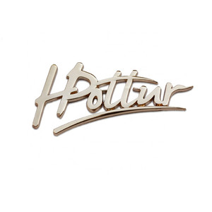 Fashion Metal Stamping 3d Metal Letter Logo Plate For Handbag Metal Logo Decorative Nameplates