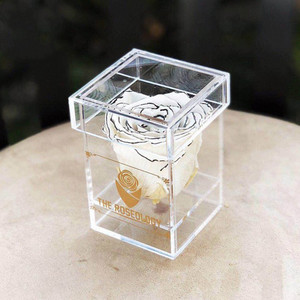 Square Acrylic Storage Cube Small Candy Favor Clear Acrylic Box With L id
