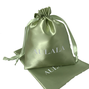 AST006 Custom logo Printed Satin drawstring bag For Shoe Leather Bag Jewelry Packaging