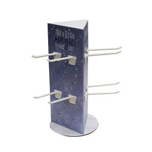 Wire Shelf Cardboard Display Stand With Peg Hooks