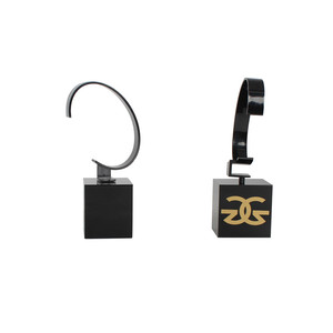 Custom Black Acrylic C-Ring Watch Display Stand