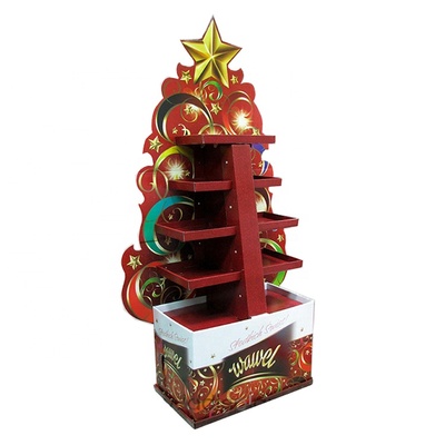 APD002 Festival Custom Paper Stand Floor Display Rack Christmas Tree Cardboard Display
