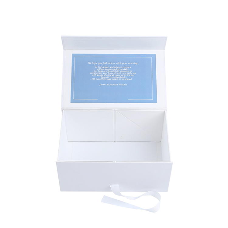 AGX003 High Quality Folding Ribbon Gift Packaging Paper Box For handbag full dress packaging