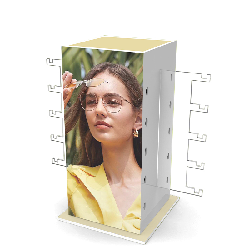 AGL024 Customizable Counter Acrylic Eyewear Sunglasses Display Stand With Poster