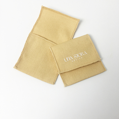 ACO006 Custom flip cover cotton linen bag Jewelry Pouch dust bag with printing logo
