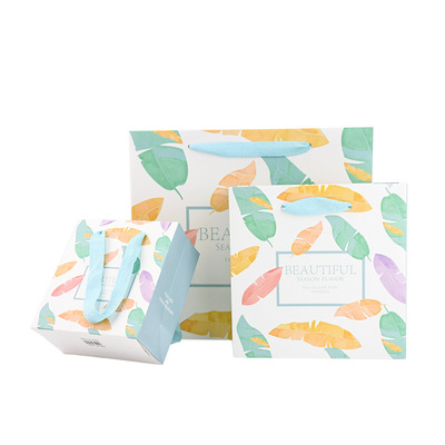 APB011 custom colors printed luxury promotional shopping paper bag with ribbon handle