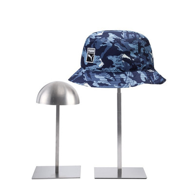 AHA003 Hat Shop Height Adjustable Silver Metal Hat Display Holder Rack for Retail Store