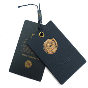 ACD004 Customize Size and Printing Paper Cardboard Hang Tags For apparel leather bag