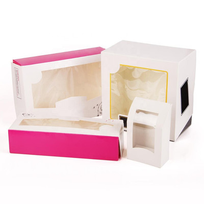 ACK001 Disposable custom printing food packaging small cake bakery paper box with window