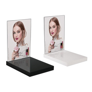 ACS003 Customizable Acrylic Cosmetic Makeup Display Stand Lipstick Stand Holder With Poster Frame