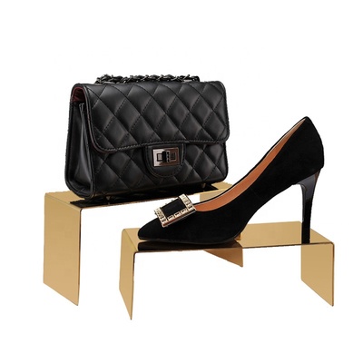 ASH024 Metal Shoe Bag Riser Gold Silver Shoe Display Stand