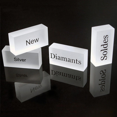 AL006 Customized Frosted Solid Acrylic Logo Block