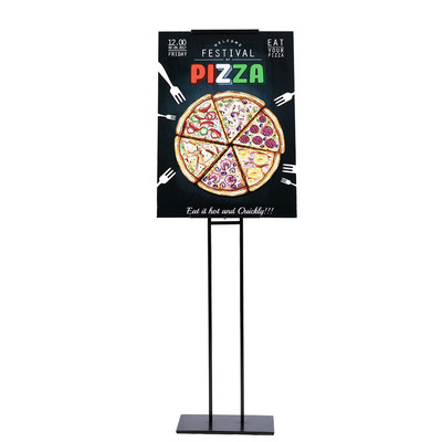 APH008 Floor Advertising Black Metal Poster Holder Rack Menu Sign Display Stand for Shopping Mall