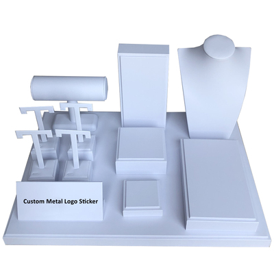 AJW054 Customize PU Leather Jewelry Display Stand Set Necklace Earring Bracelet Stand