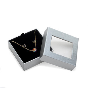 AJX007 Custom Necklace Earring Packaging Paper Box with Transparent Window