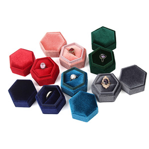 AJX017 Customized hexagon shape wedding ring box Necklace Box