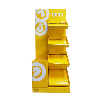 APD008 Point of Sale Custom Corrugated Cardboard Umbrella Floor Display Rack With Holes