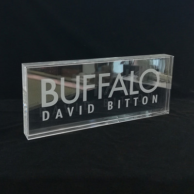 AL014 Customized Solid Acrylic Block With Laser Engraving Logo Filled With Colored Oil