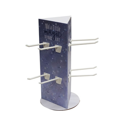 APD006 Wire Shelf Cardboard Display Stand With Peg Hooks Paper Display Rack