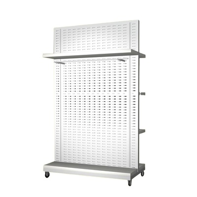 AFL001 Customized Metal Slat Wall Floor Display Rack Wooden Display Stand