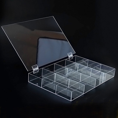 ABX009 Custom clear plexiglass plastic acrylic divided box with 12 compartments storeage box for &nbsp;je