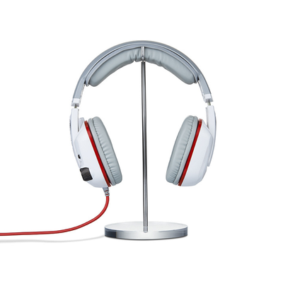 AHP003 Custom Transparent Acrylic Shiny Silver Metal Headphone Display Stand Shelf
