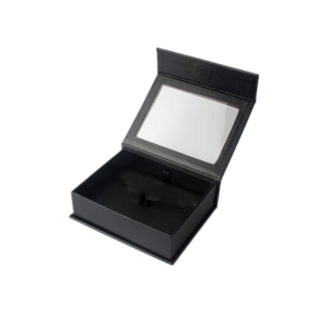 AJX008 Custom Flip Magnetic Jewelry Packaging Paper Box Earring Necklace Box with Window