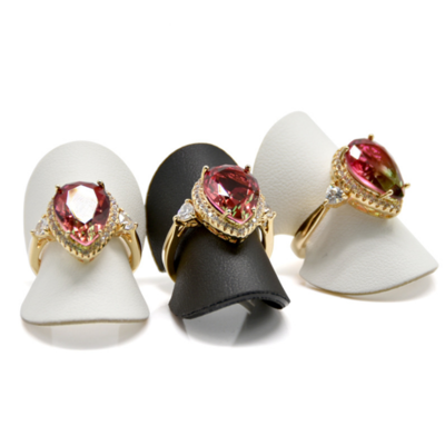 AJW055 PU Leather Jewelry Display Single Ring Holder Ring Plate