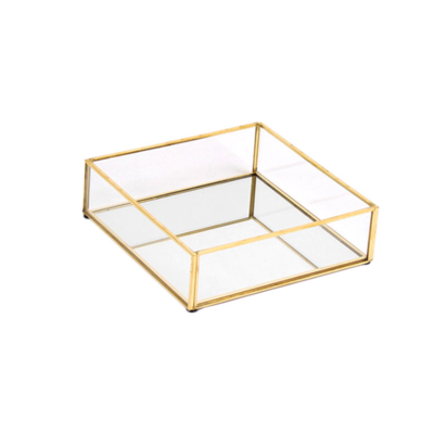 AJW047 Metal/Glass Jewelry Display Tray Accessories Display Case